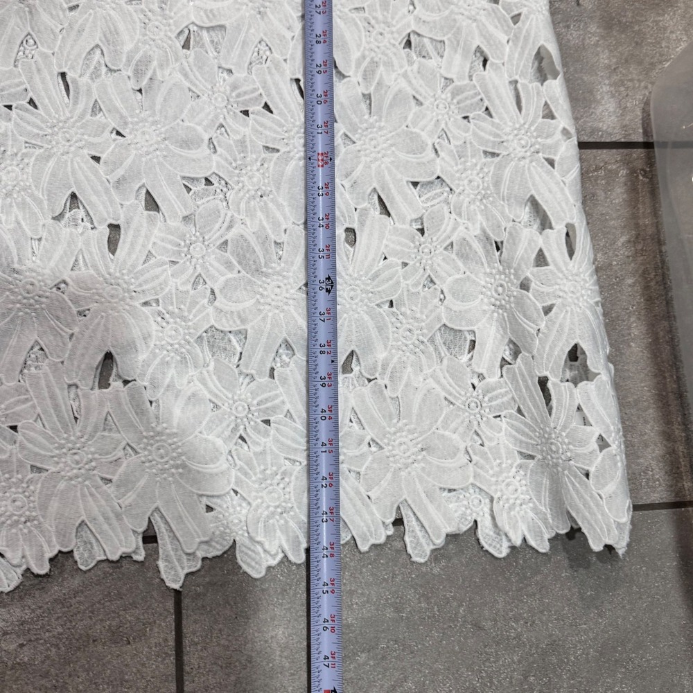 4OUR DREAMERS Floral Crochet Lace Swim Cover-Up XL White NWT Boho Caftan Dress - Picture 6 of 12